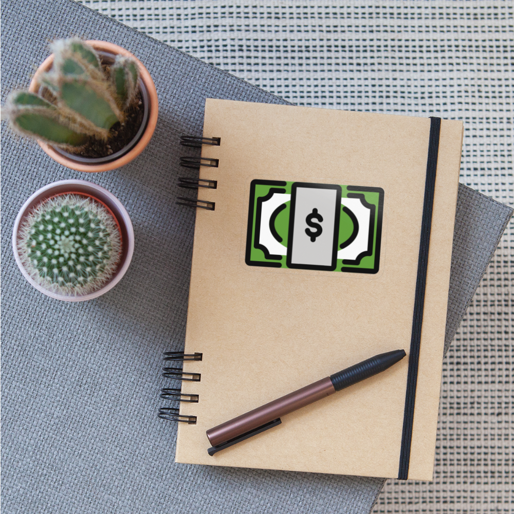 Dollar Banknote Moji Sticker - Emoji.Express - transparent glossy