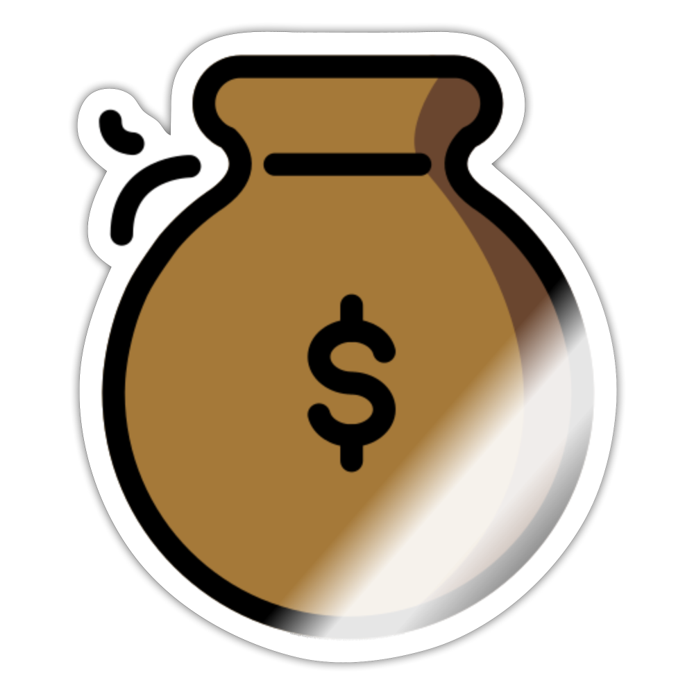Money Bag Moji Sticker - Emoji.Express - white glossy