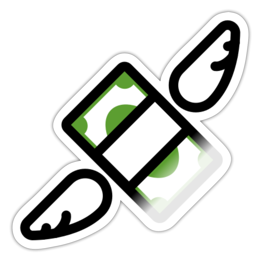 Money with Wings Moji Sticker - Emoji.Express - white glossy