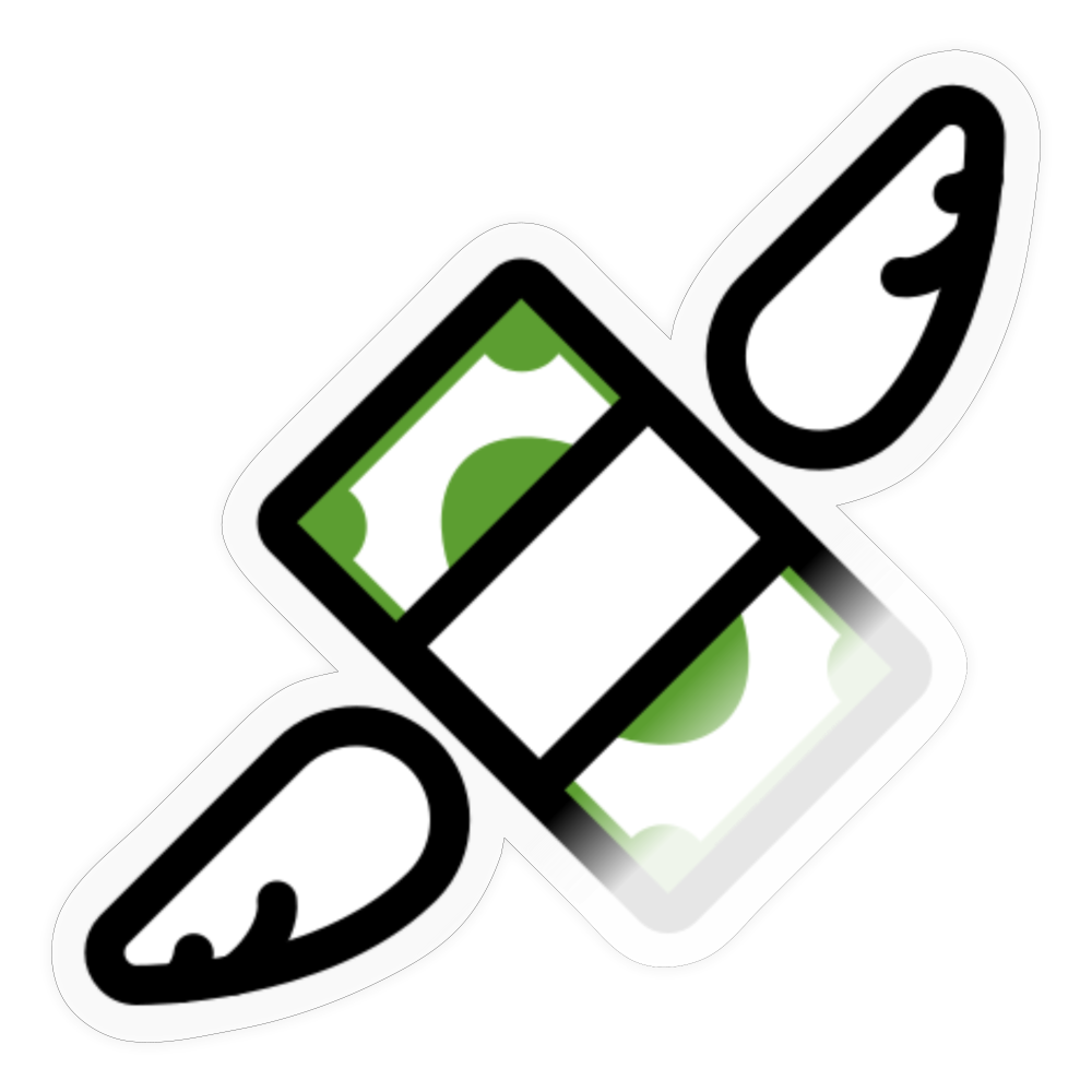 Money with Wings Moji Sticker - Emoji.Express - transparent glossy