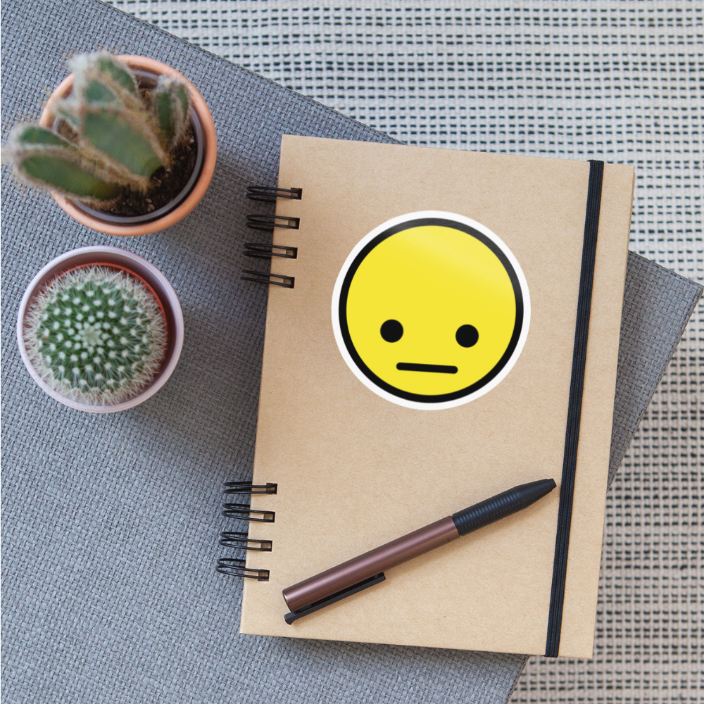 Dejected Face Moji Sticker - Emoji.Express - white glossy