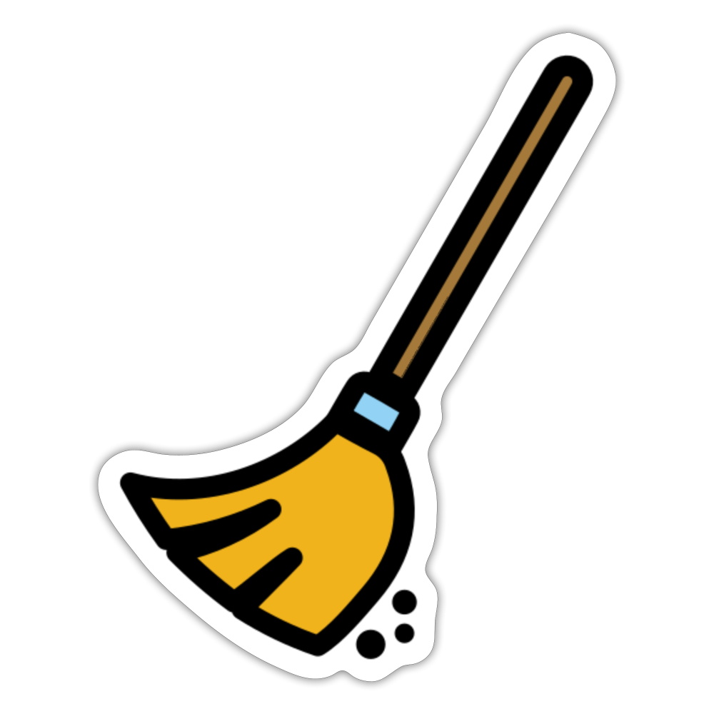 Broom Moji Sticker - Emoji.Express - white matte