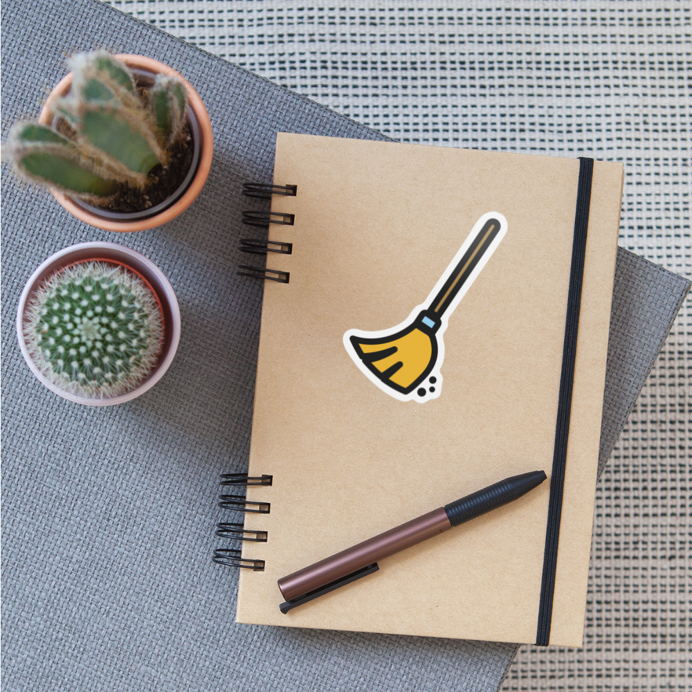 Broom Moji Sticker - Emoji.Express - white matte