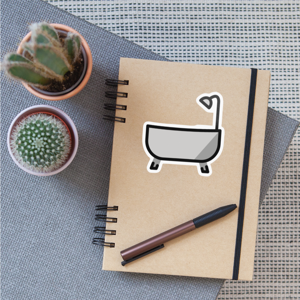Bathtub Moji Sticker - Emoji.Express - white glossy