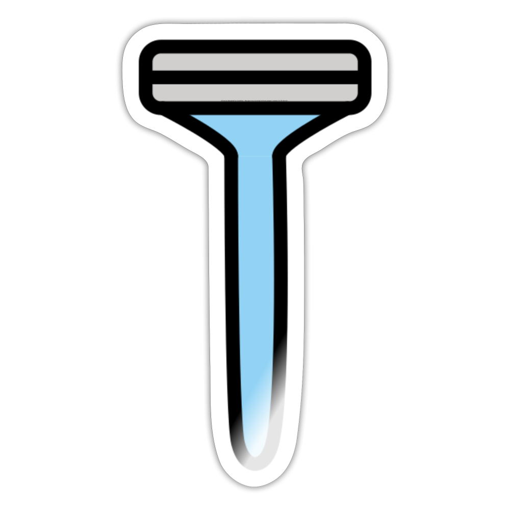 Razor Moji Sticker - Emoji.Express - white glossy