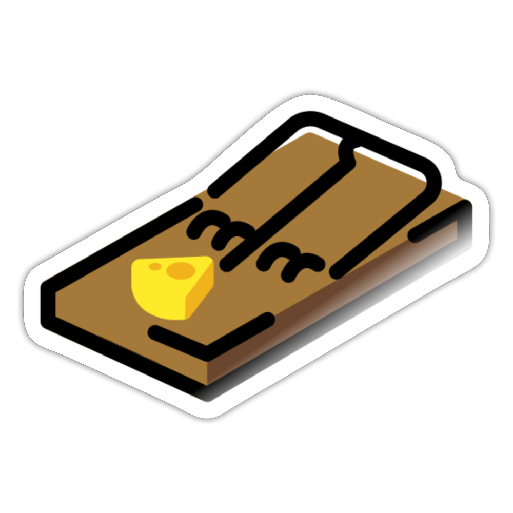 Mouse Trap Moji Sticker - Emoji.Express - white glossy