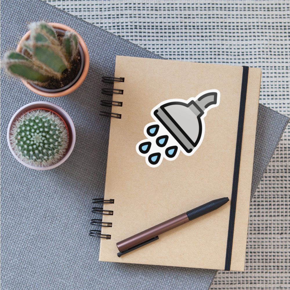 Shower Moji Sticker - Emoji.Express - white glossy