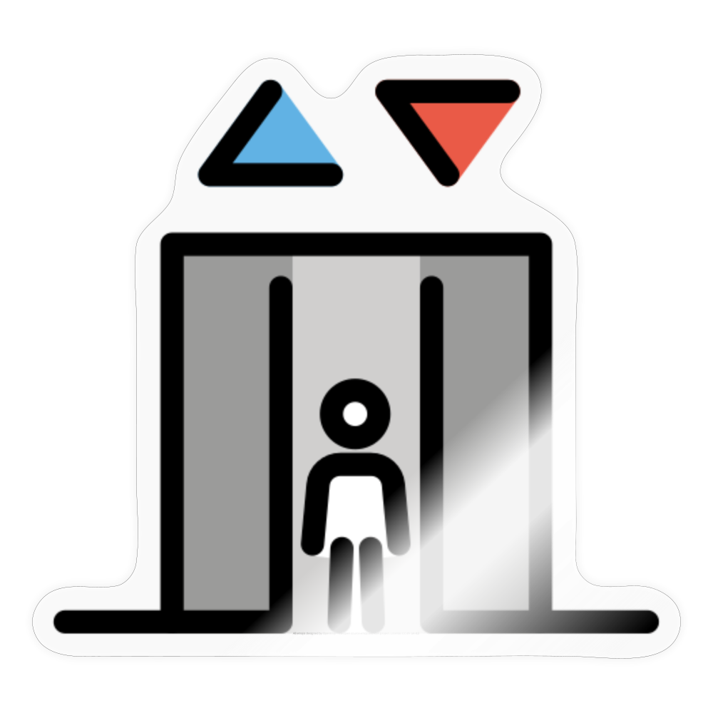 Elevator Moji Sticker - Emoji.Express - transparent glossy