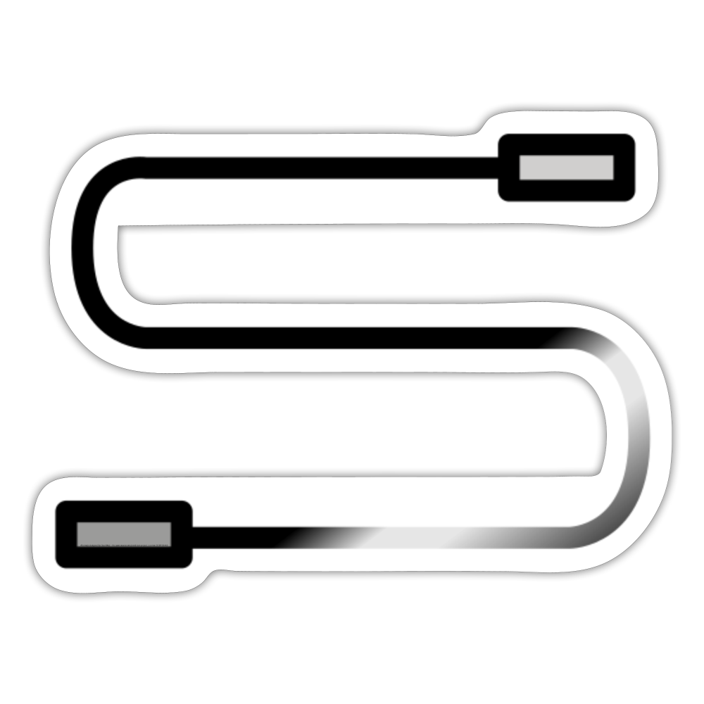 Cable Moji Sticker - Emoji.Express - white glossy