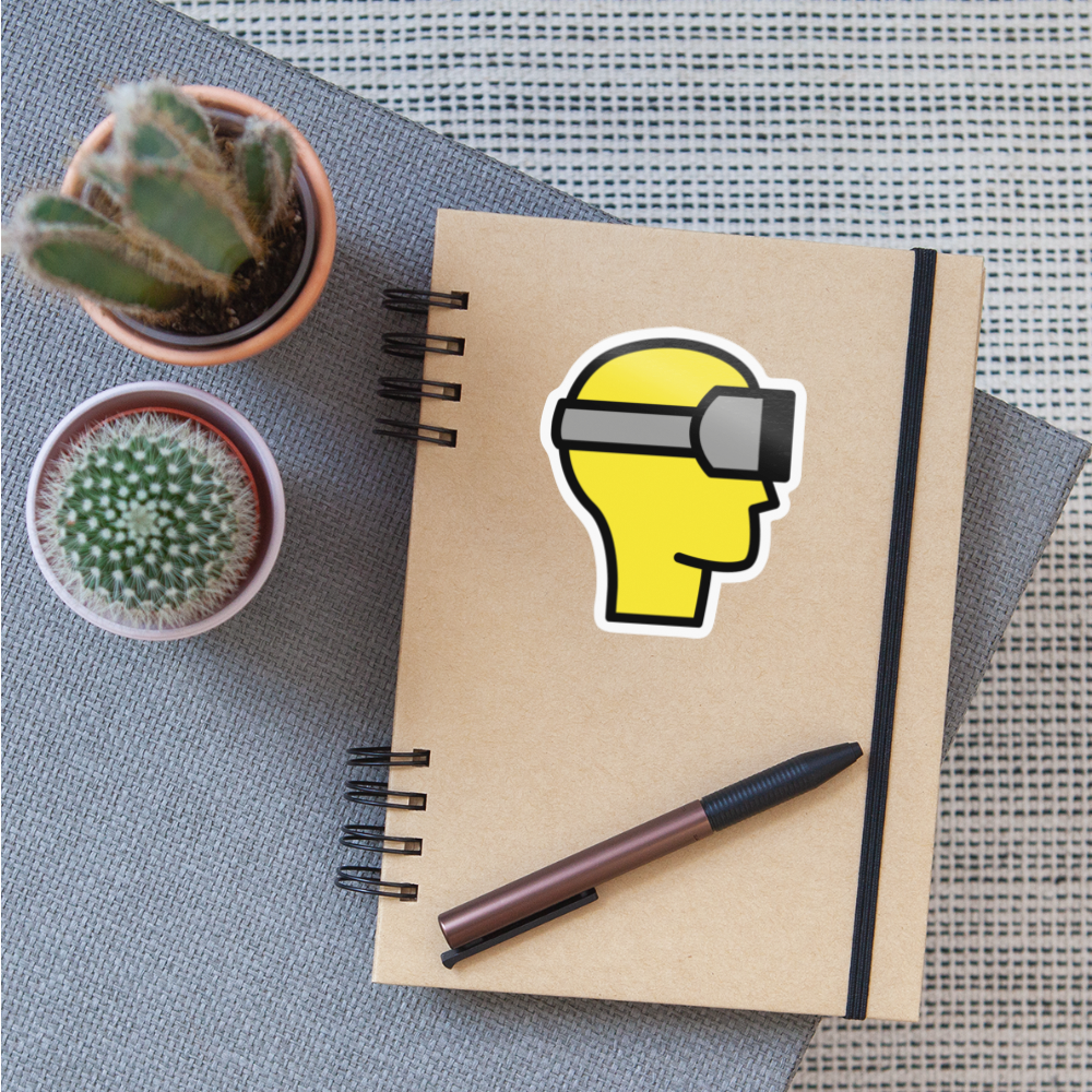 Virtual Reality Moji Sticker - Emoji.Express - white glossy