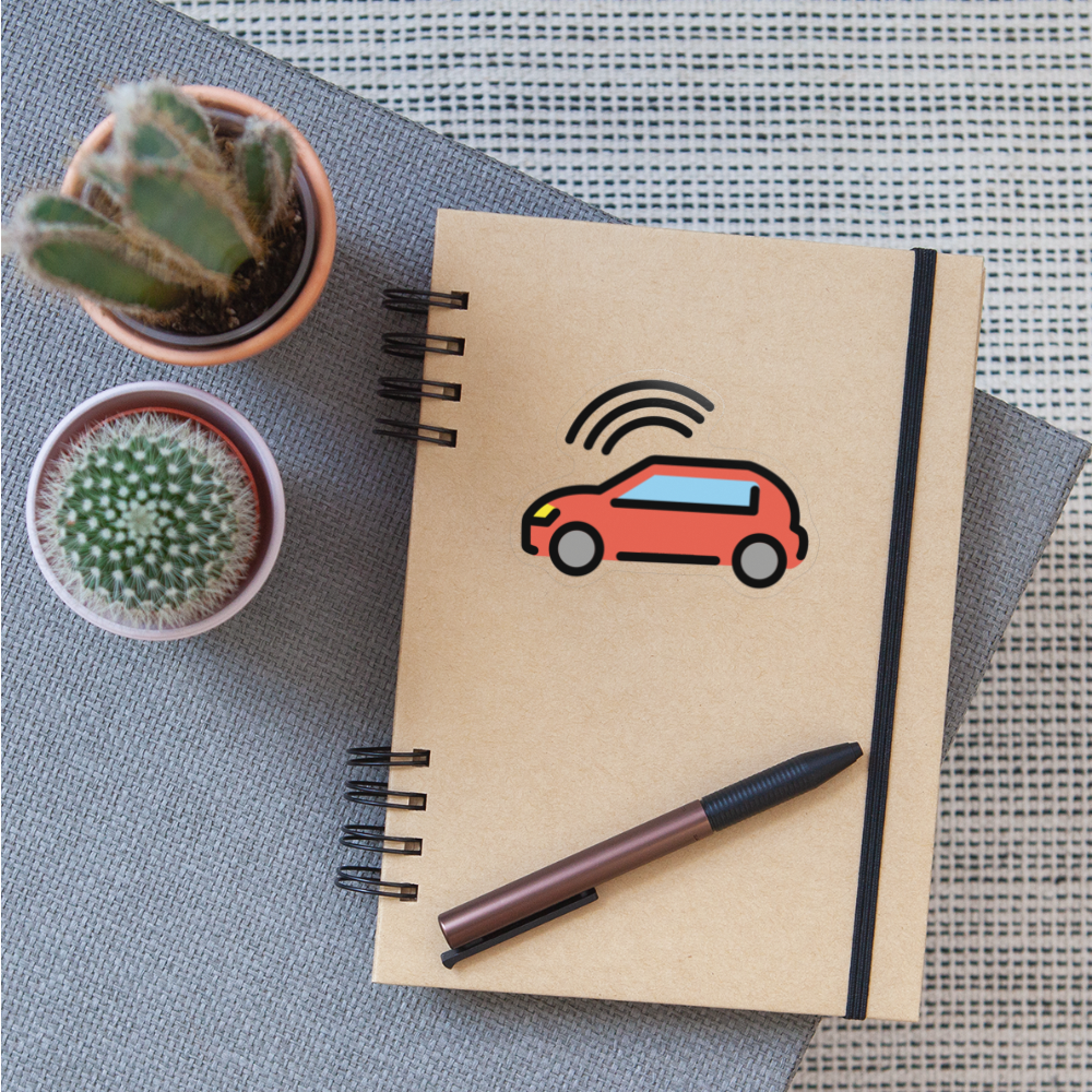 Autonomous Car Moji Sticker - Emoji.Express - transparent glossy