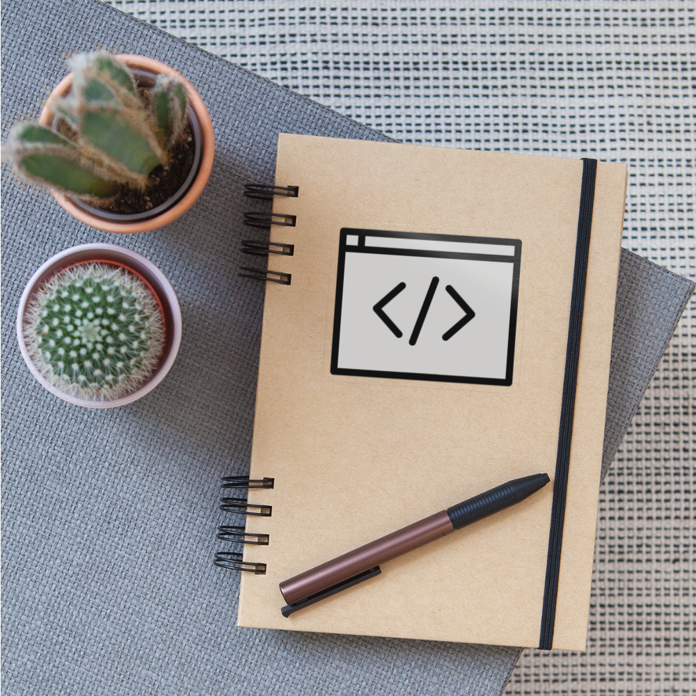Code Editor Moji Sticker - Emoji.Express - transparent glossy