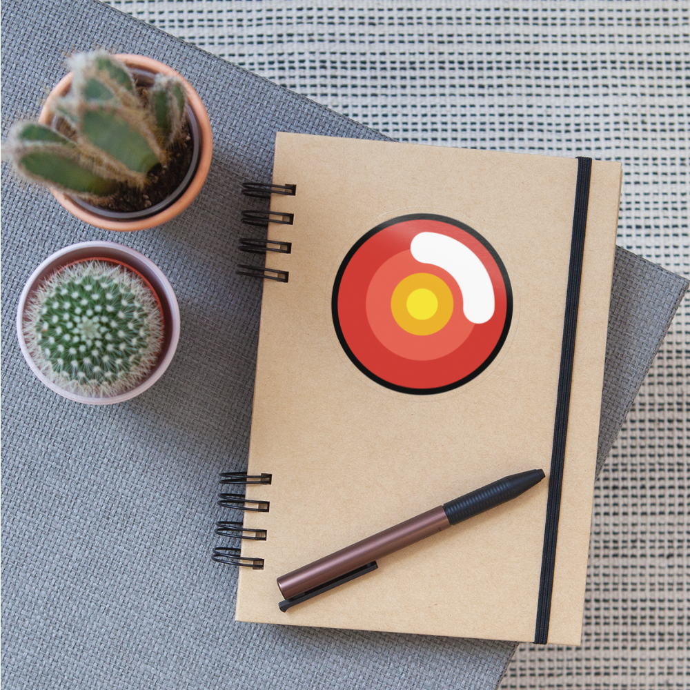 Red Eye Moji Sticker - Emoji.Express - transparent glossy