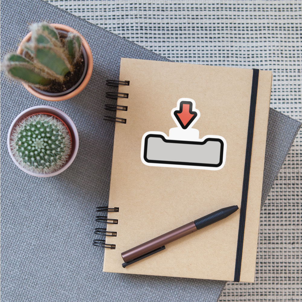 Inbox Tray Moji Sticker - Emoji.Express - white glossy