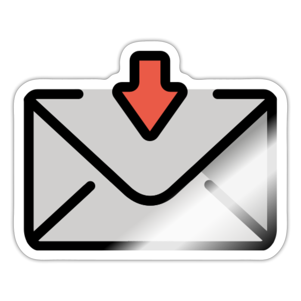 Envelope with Arrow Moji Sticker - Emoji.Express - white glossy