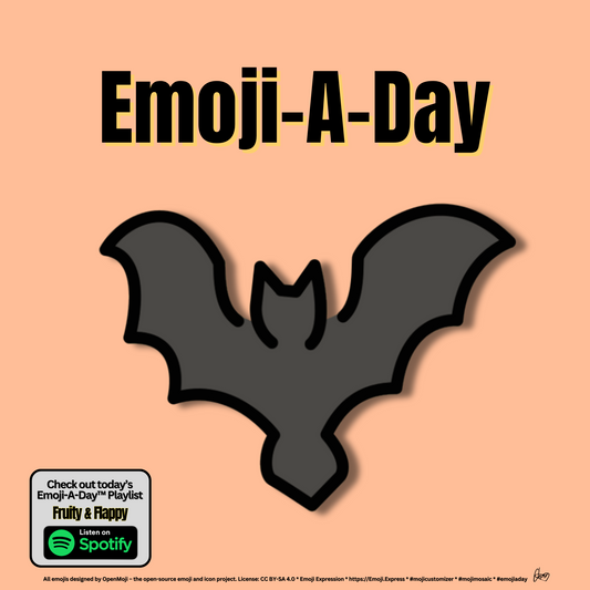 Emoij-A-Day theme with Bat emoji and Fruity & Flappy Spotify Playlist