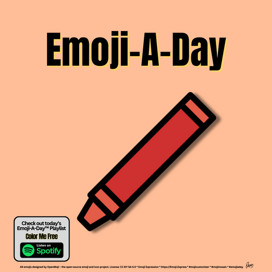 Emoij-A-Day theme with Crayon emoji and Color Me Free Spotify Playlist