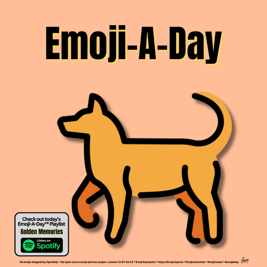 Emoij-A-Day theme with Dog emoji and Golden Memories Spotify Playlist