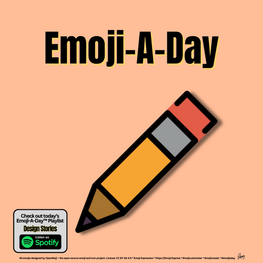 Emoij-A-Day theme with Pencil emoji and Designs Stories Spotify Playlist