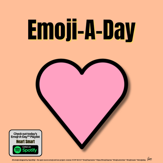 Emoij-A-Day theme with Pink Heart emoji and Heart Smart Spotify Playlist