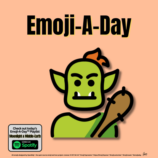 Emoij-A-Day theme with Troll emoji and Moonlight & Middle-Earth Spotify Playlist