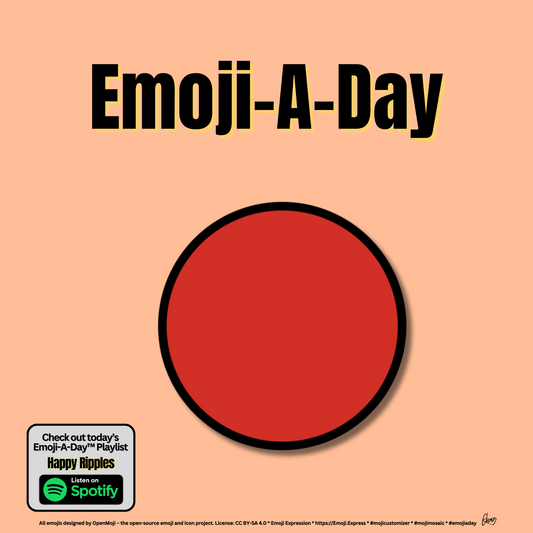 Emoij-A-Day theme with Red Circle emoji and Happy Ripples Spotify Playlist