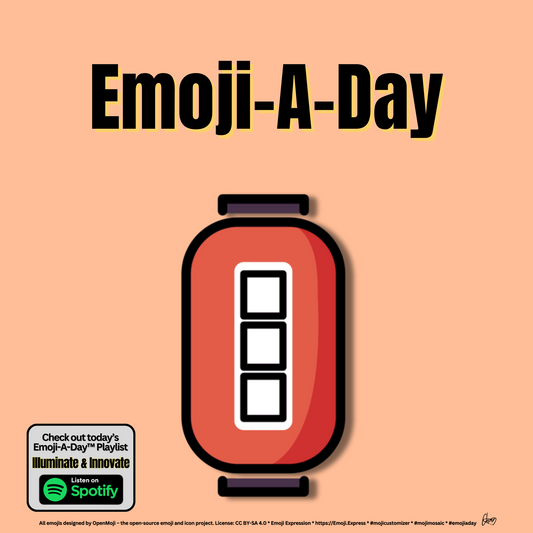 Emoij-A-Day theme with Red Paper Lantern emoji and Illuminate & Innovate Spotify Playlist