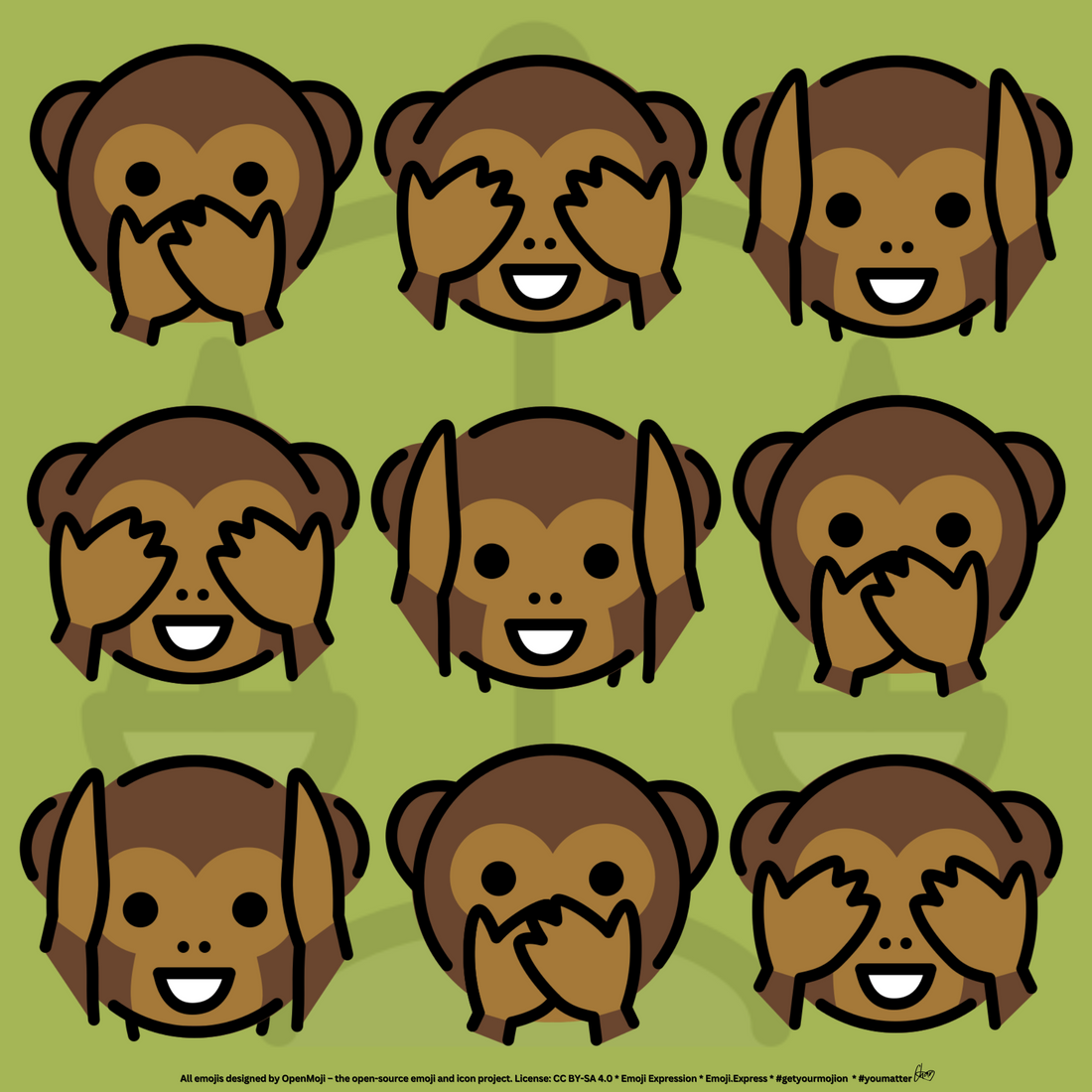 Three Monkeys & The Mosaic of Balance - Hear No Evil, See No Evil, Speak No Evil (Moji Musing)