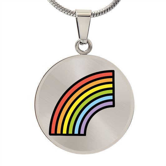 Rainbow Moji Silver Necklace