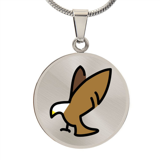 Eagle Moji Silver Necklace