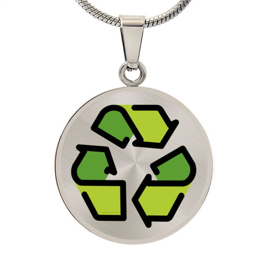 Recycling Moji Silver Necklace