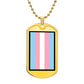 Transgender Flag Moji Luxury Gold Dog Tag