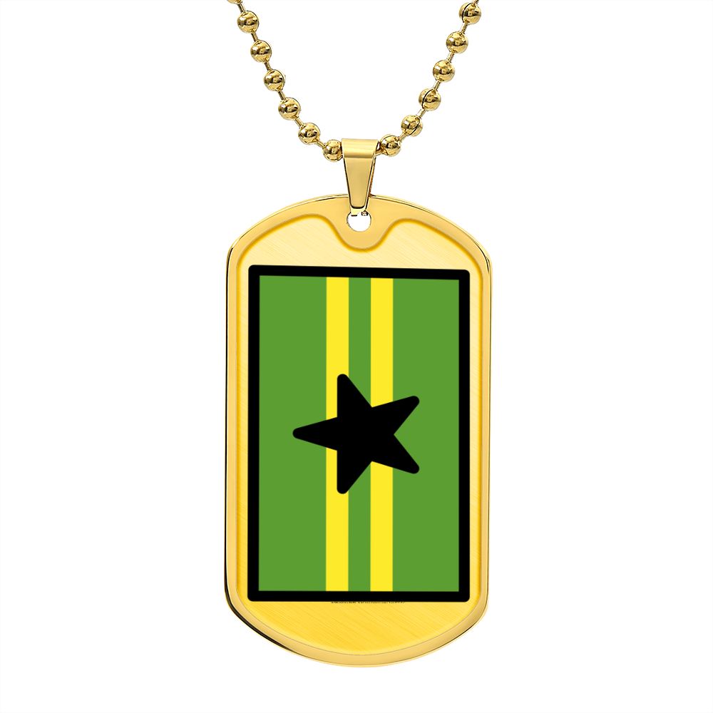 Browncoat Flag Moji Luxury Military Gold Necklace (Dog Tag)
