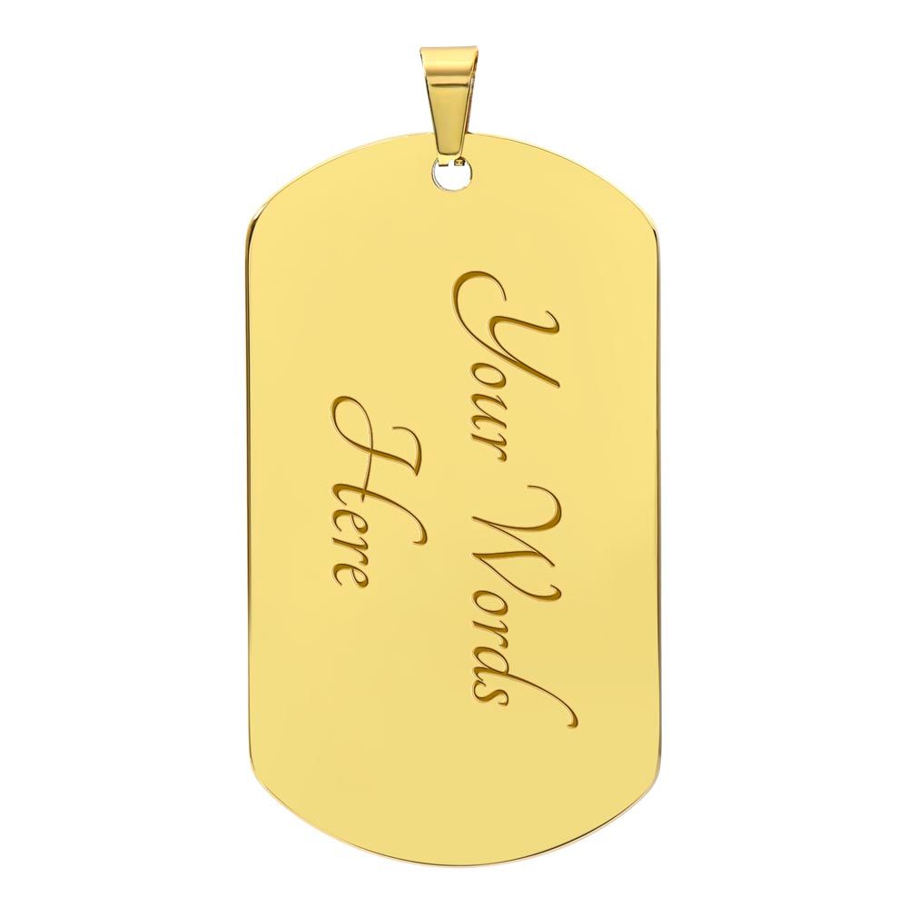 Rainbow Flag Moji Luxury Military Gold Necklace (Dog Tag) Engraved Back