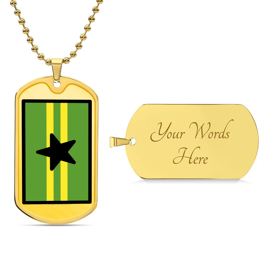 Browncoat Flag Moji Luxury Military Gold Necklace (Dog Tag) Engraved