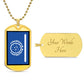 United Federation of Planets Flag (Star Trek) Flag Moji Luxury Military Gold Necklace (Dog Tag) Engraved