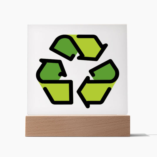 Recycling Symbol Folded Hands Moji Pop Art Plaque