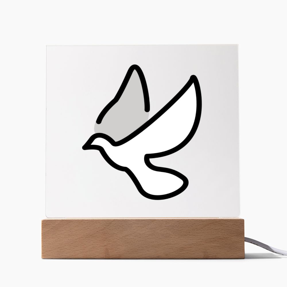 Dove Moji Pop Art Plaque Showing Cord