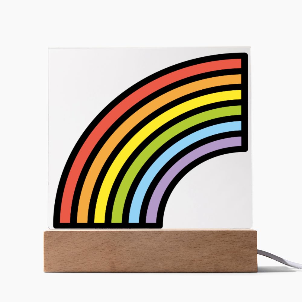 Rainbow Moji Pop Art Plaque Showing Cord