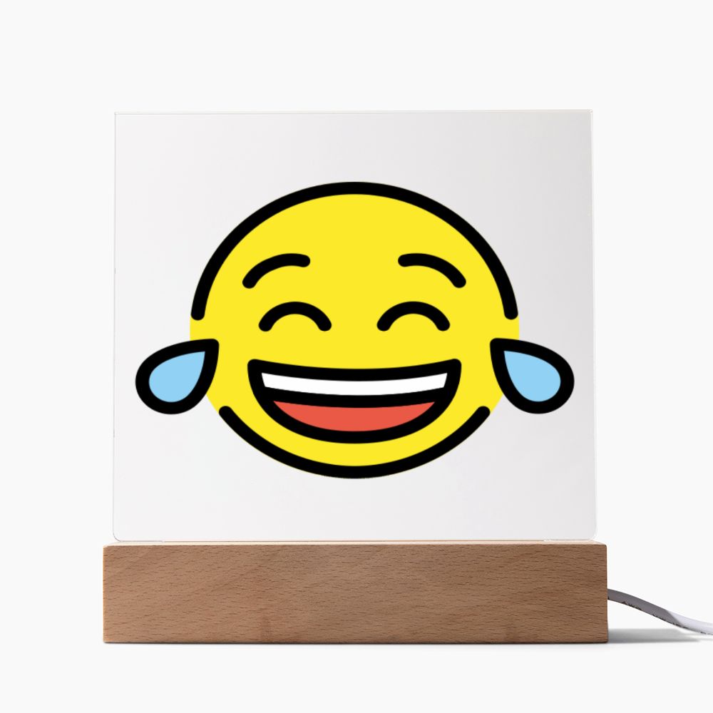 Face with Tears of Joy Moji Pop Art Plaque - Emoji.Express (LED Available)
