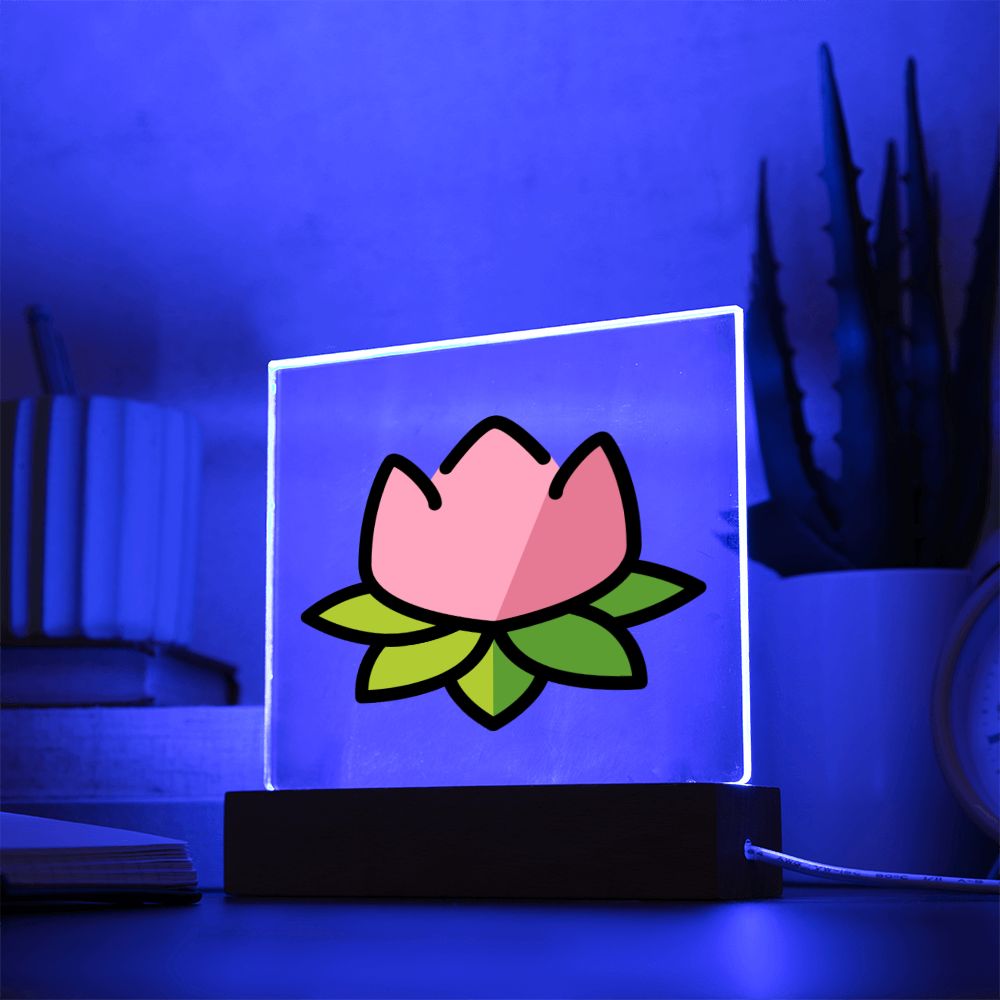Lotus Moji Pop Art Plaque Showing LED
