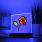 Rose Moji Pop Art Plaque Showing LED