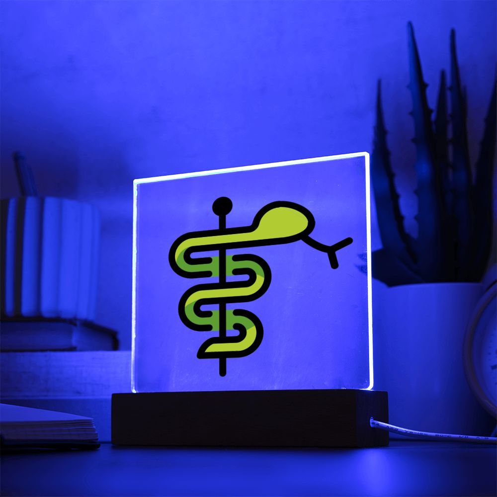Medical Symbol Moji Pop Art Plaque Showing LED