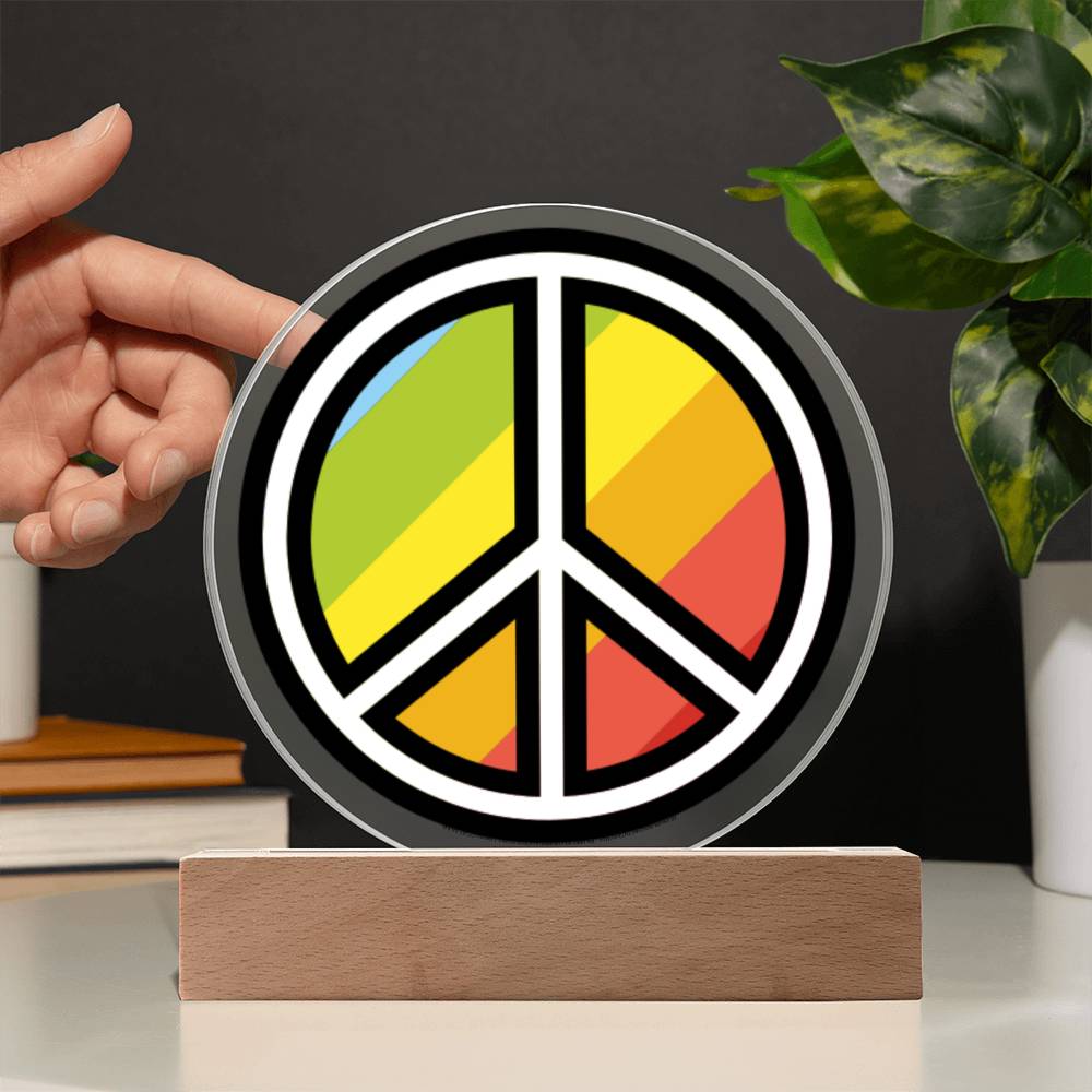 Peace Symbol Moji Pop Art Plaques - Emoji.Express (LED Available)