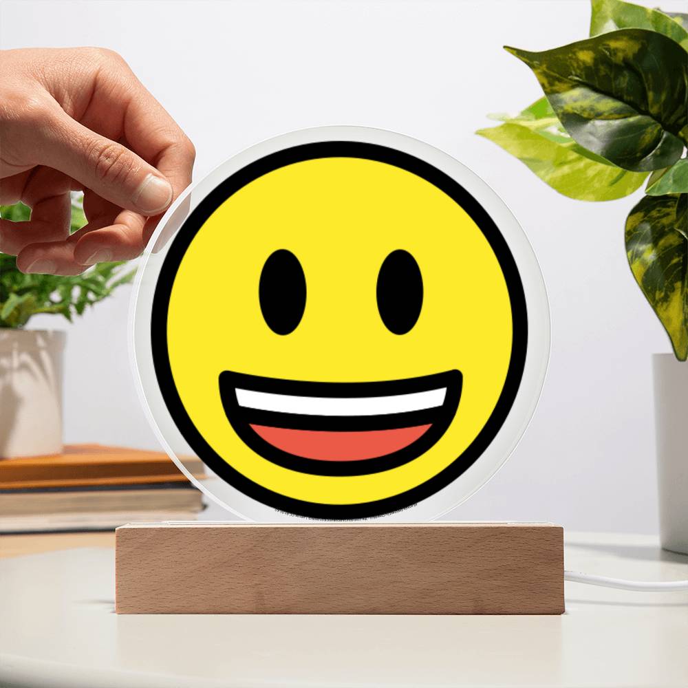 Grinning Face with Smiling Eyes Moji Pop Art Plaques - Emoji.Express (LED Available)