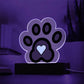 Pawprint Light Blue Heart Moji Pop Art Plaque - Emoji.Express (LED Available)