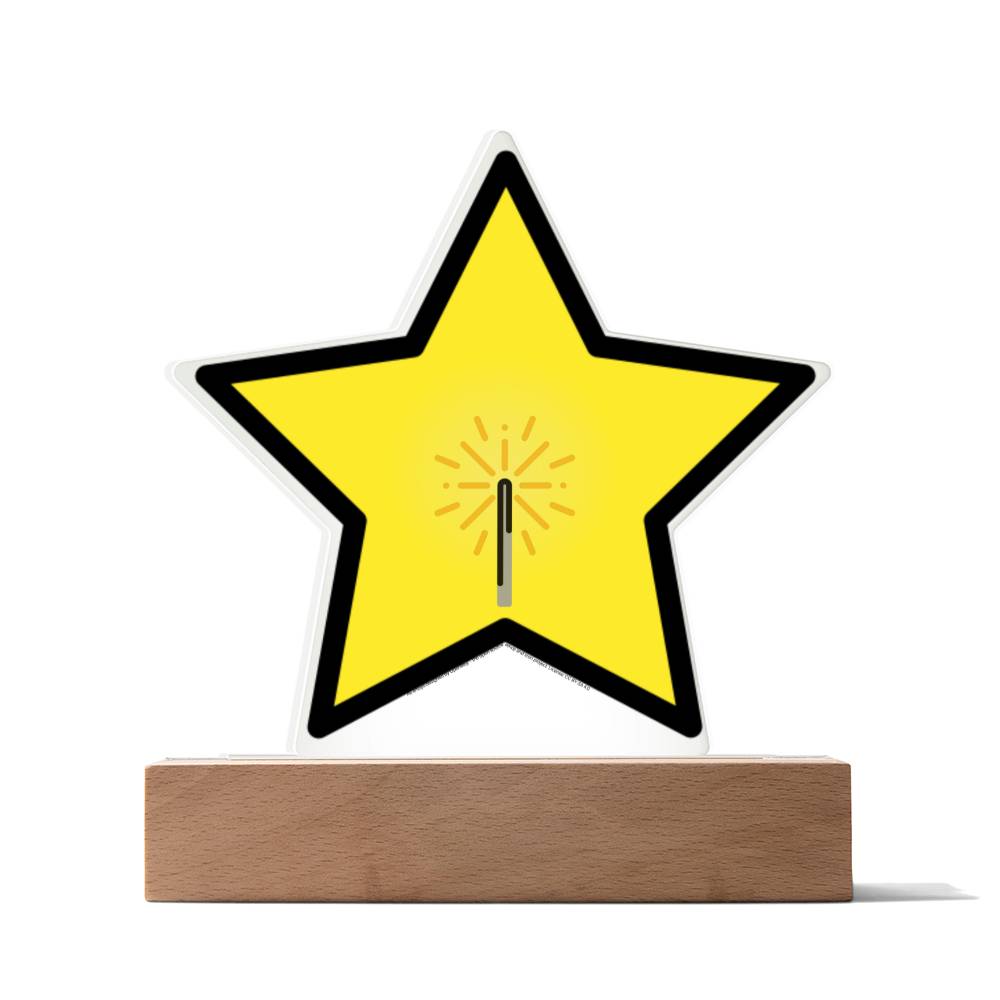 Yellow Sparkler Moji Pop Art Plaques - Emoji.Express (LED Available)