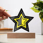 Black n Yellow Star Moji Pop Art Plaques - Emoji.Express (LED Available)