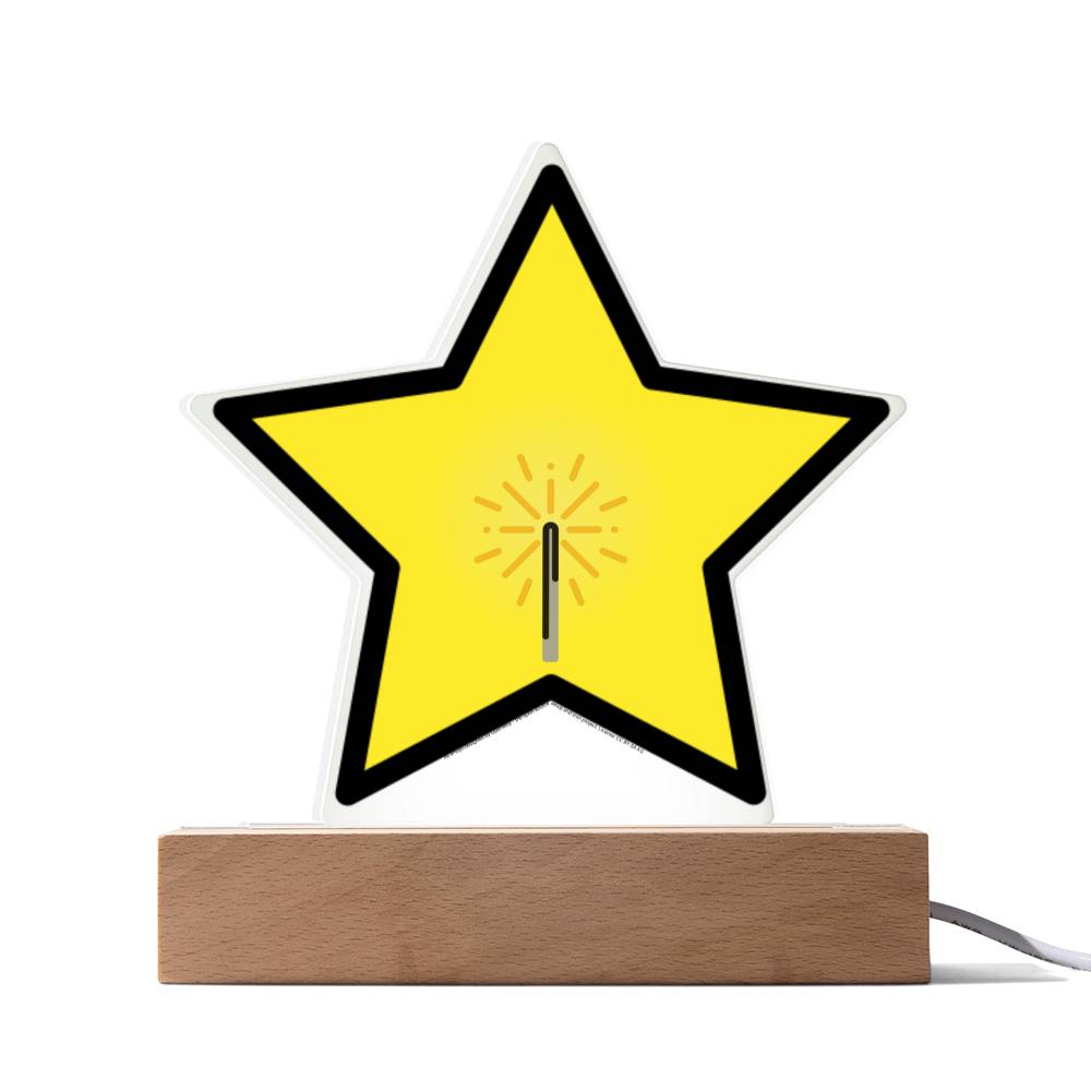 Yellow Sparkler Moji Pop Art Plaques - Emoji.Express (LED Available)