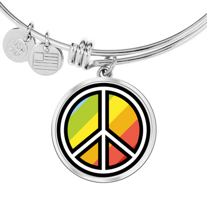 Peace Symbol Luxury Silver Bracelet